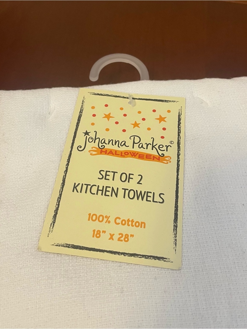 NWT JOHANNA PARKER SET 2 GHOST TOWELS Hand Tea Kitchen Halloween Fall Witch Hat - Picture 9 of 9